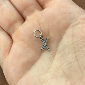 Pandora Sterling Silver Alphabet Letter X Dangle with Clear Zirconia 791336CZ